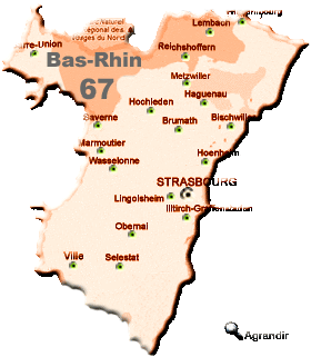 Préfectures & Chefs-lieux du Département du Bas-Rhin dans la Région Alsace