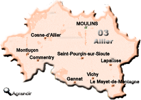 Préfectures & Chefs-lieux du Département de l´Allier dans la Région de l'Auvergne