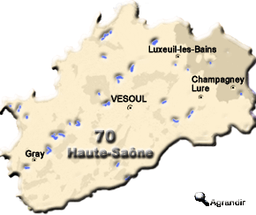 Préfectures & Chefs-lieux du Département de la Haute-Saône dans la Région Franche-Comté