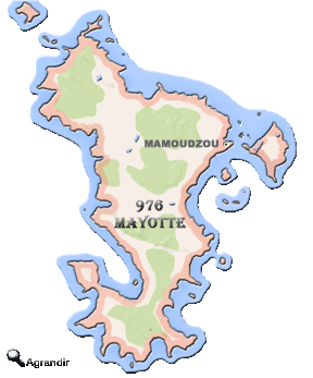 Préfectures & Chefs-lieux du Département de Mayotte dans la Région des Départements d'Outre Mer