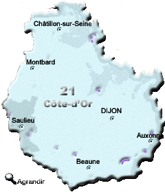 Préfectures & Chefs-lieux du Département de la Côte-d´Or dans la Région Bourgogne