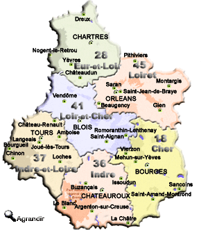 Préfectures et Chefs-lieux de la Région Centre