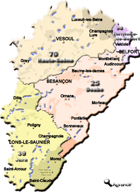 Préfectures et Chefs-lieux de la Région Franche-Comté
