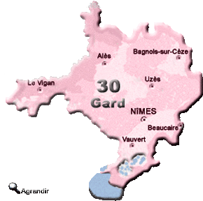 Préfecture & Chefs-lieux du Département du Gard dans la Région Languedoc-Roussillon