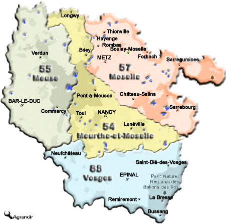 Préfectures & Chefs-lieux de la Région Lorraine