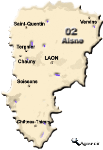 Préfectures & Chefs-lieux du Département de l´Aisne dans la Région Picardie