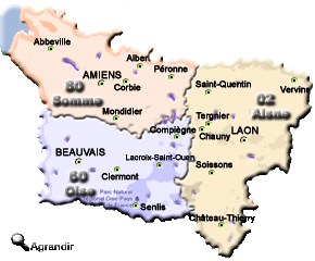 Préfectures & Chefs-Lieux de la Région de la Picardie